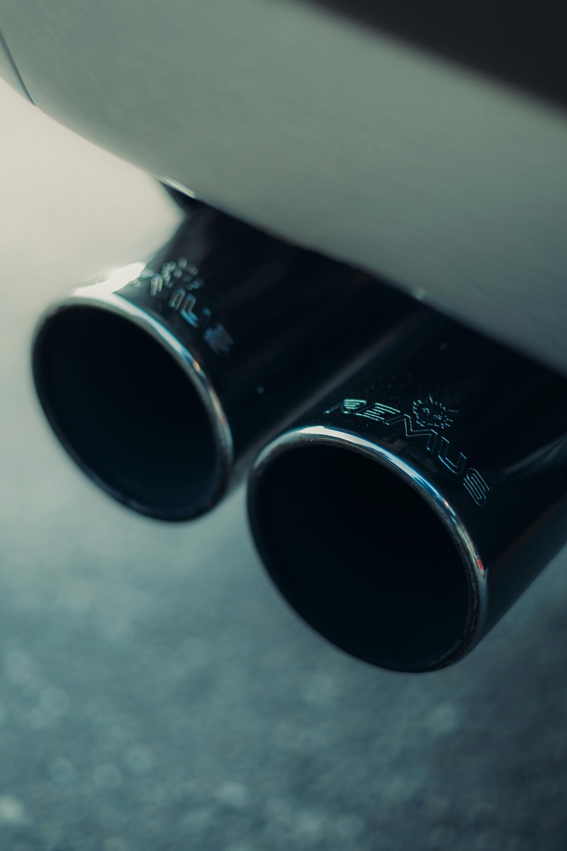 Performance exhaust system installed on tuned car